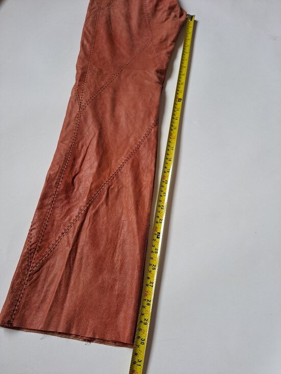 Plein Sud Women's 100% Leather Brick color Pants Size 36/4 - Picture 14 of 14